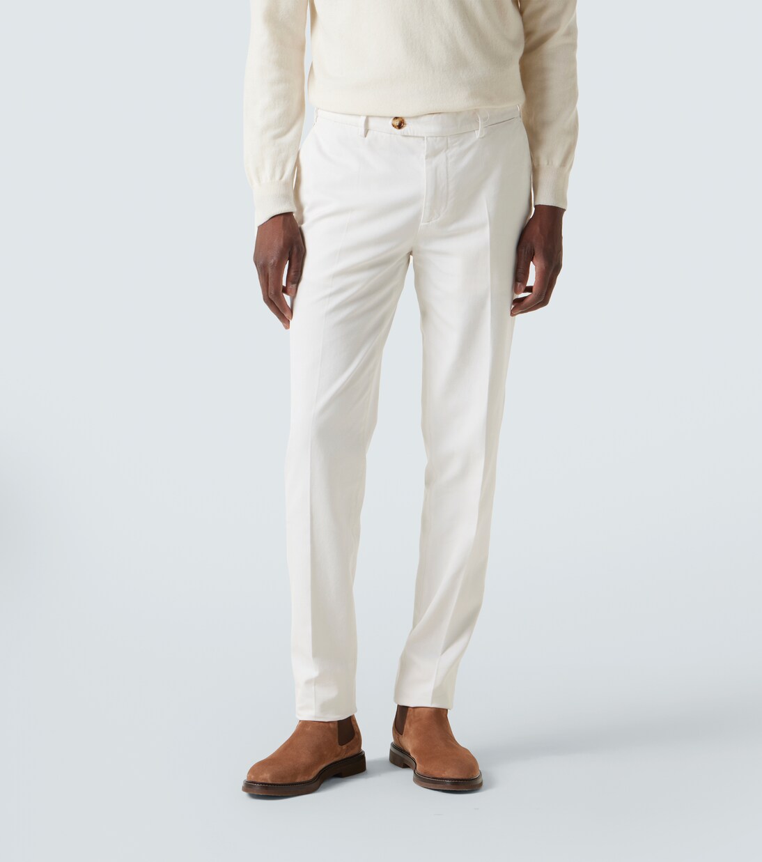 Schmale Hose aus Baumwoll-Gabardine | Brunello Cucinelli