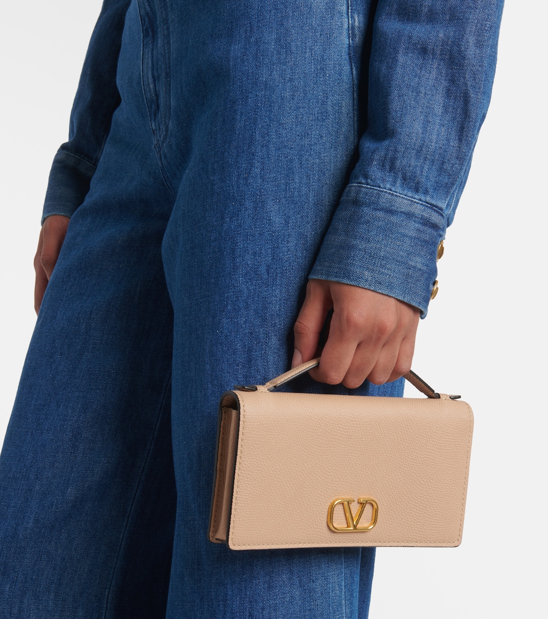 Portemonnaie mit Kettenriemen VLogo aus Leder | Valentino Garavani