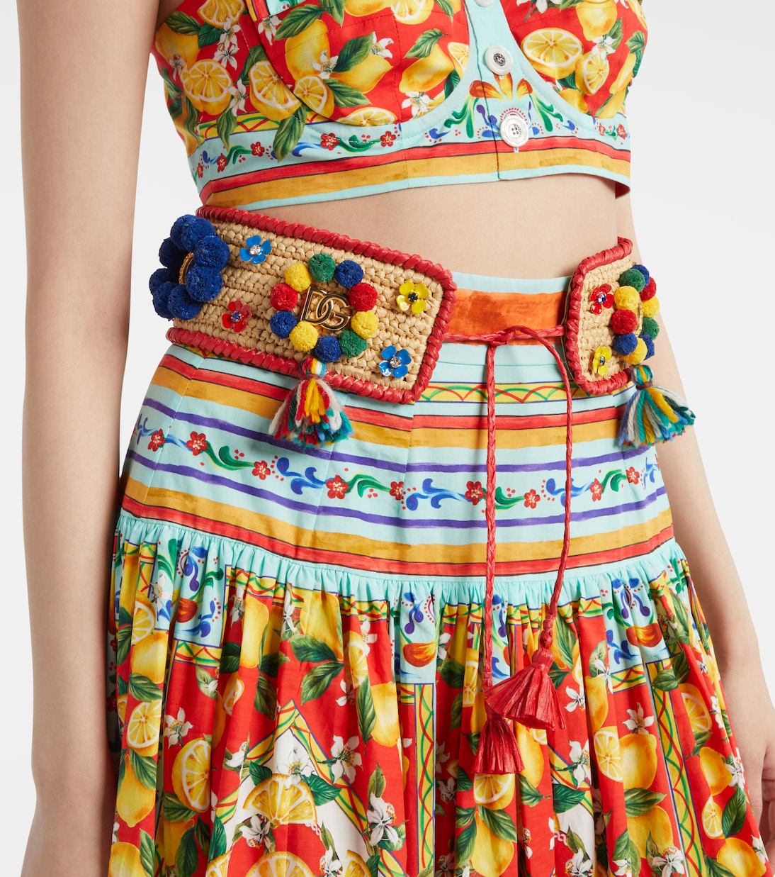 Embellished raffia belt | Dolce&Gabbana