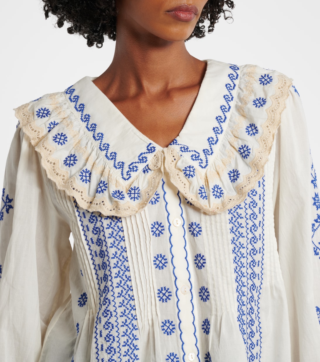 Bestickte Bluse Percy aus Baumwolle | Rixo