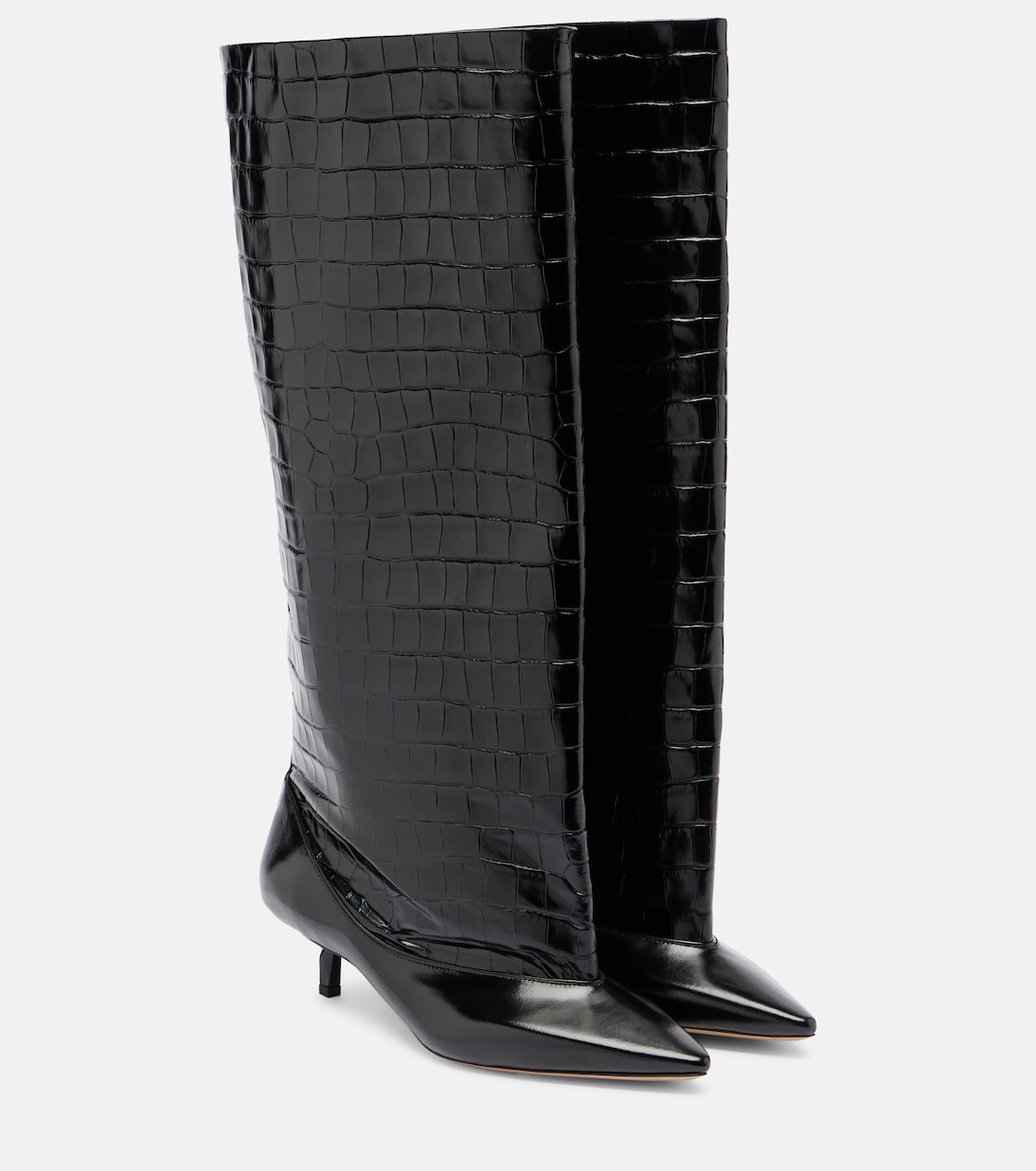 Tourni croc-effect leather knee-high boots | Jacquemus