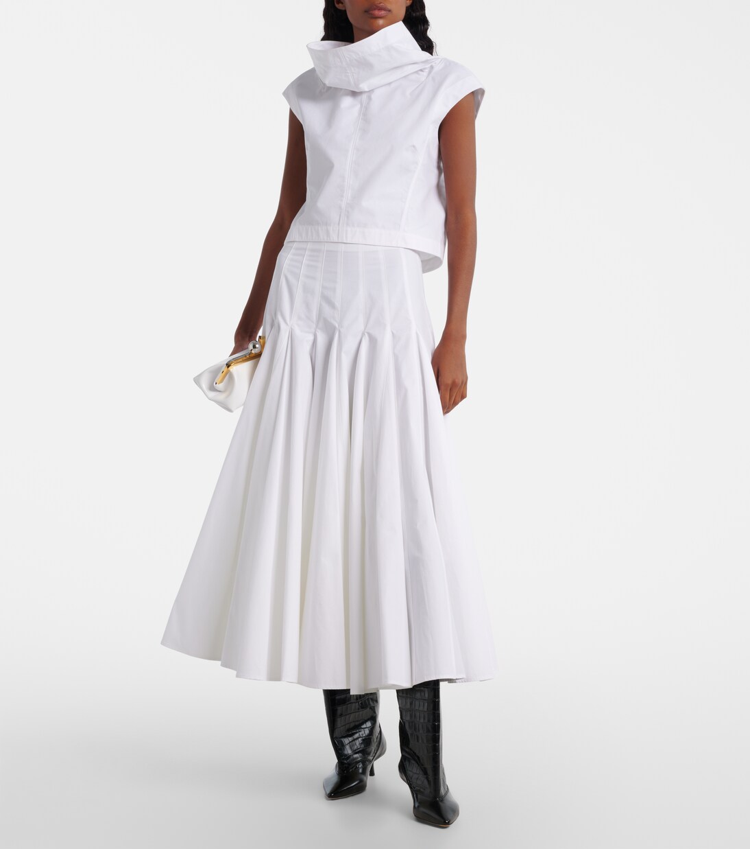 Tourni croc-effect leather knee-high boots | Jacquemus