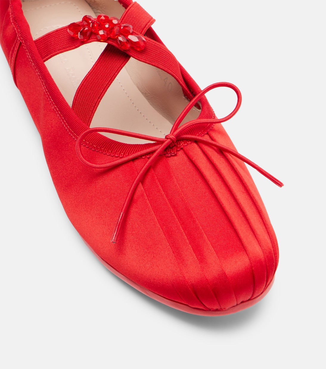 Grip embellished satin ballet flats | Simone Rocha