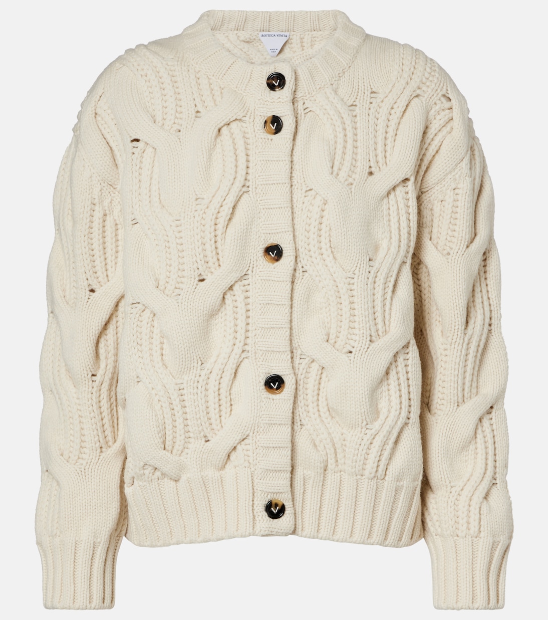 Cable-knit wool cardigan | Bottega Veneta