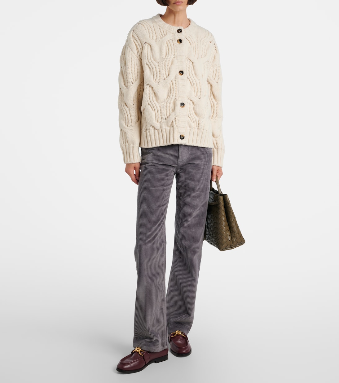 Cable-knit wool cardigan | Bottega Veneta