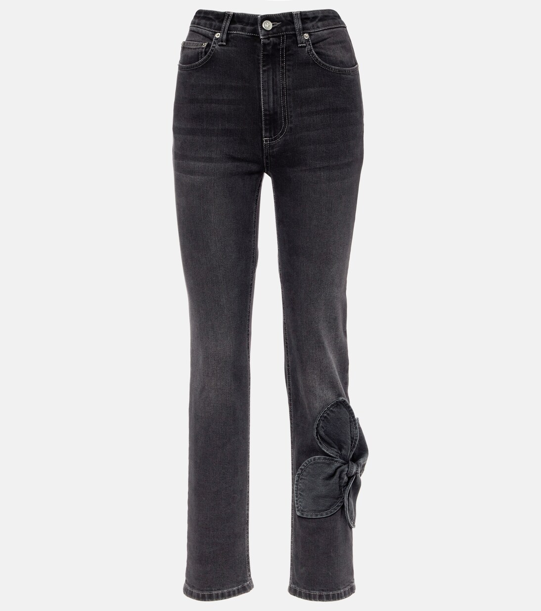 Bow-detail cropped straight jeans | Area