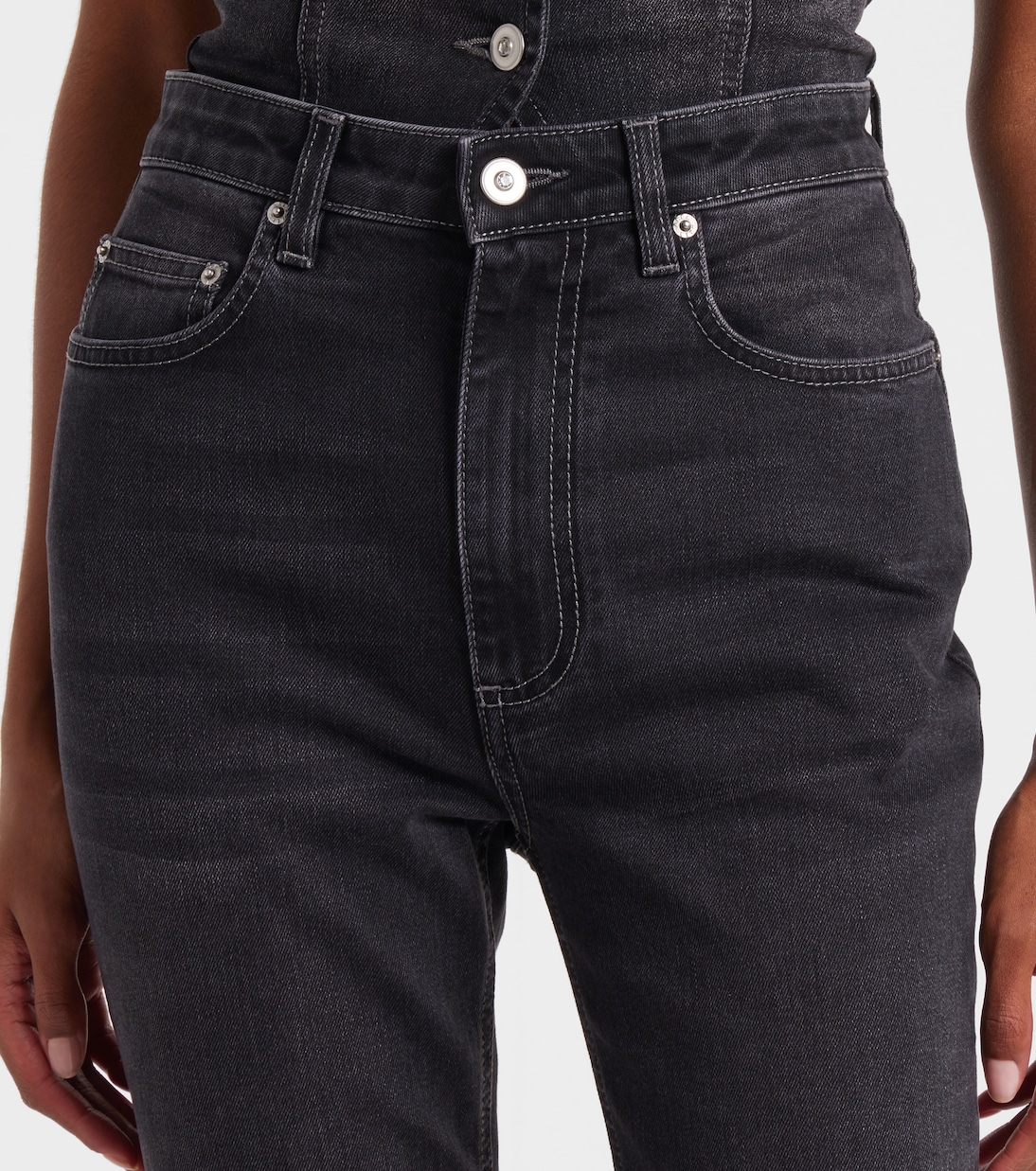 Bow-detail cropped straight jeans | Area