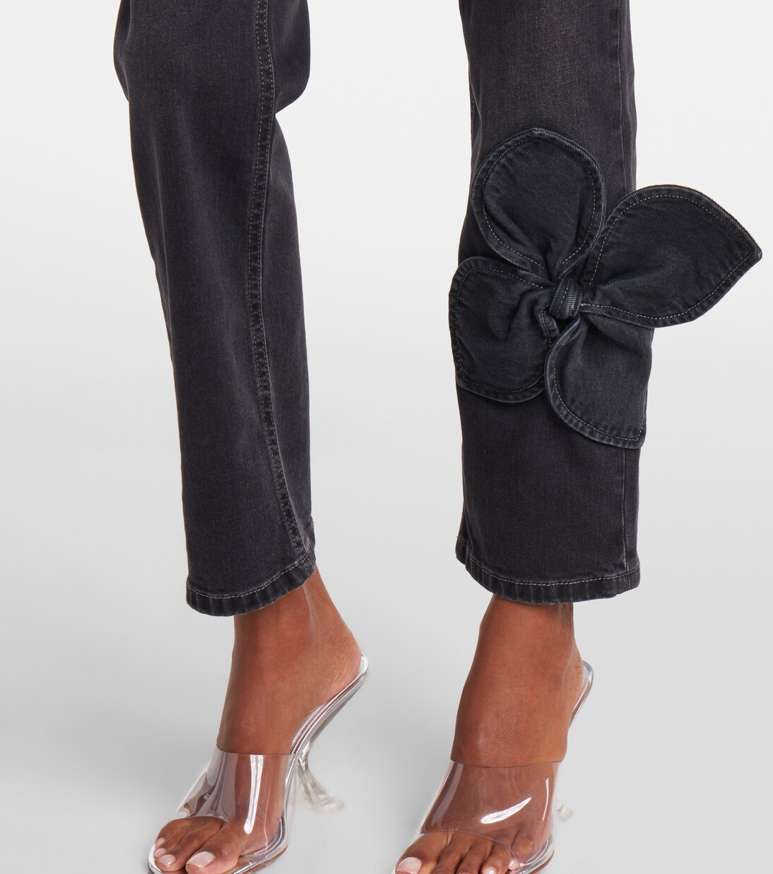 Bow-detail cropped straight jeans | Area