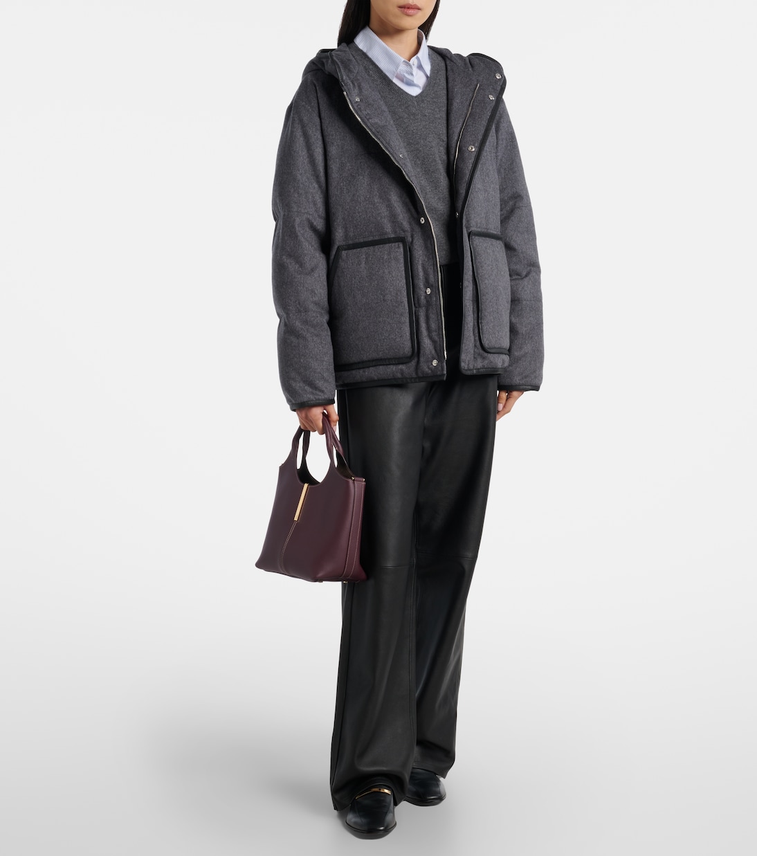 Belted hooded padded cashmere jacket | Tod's