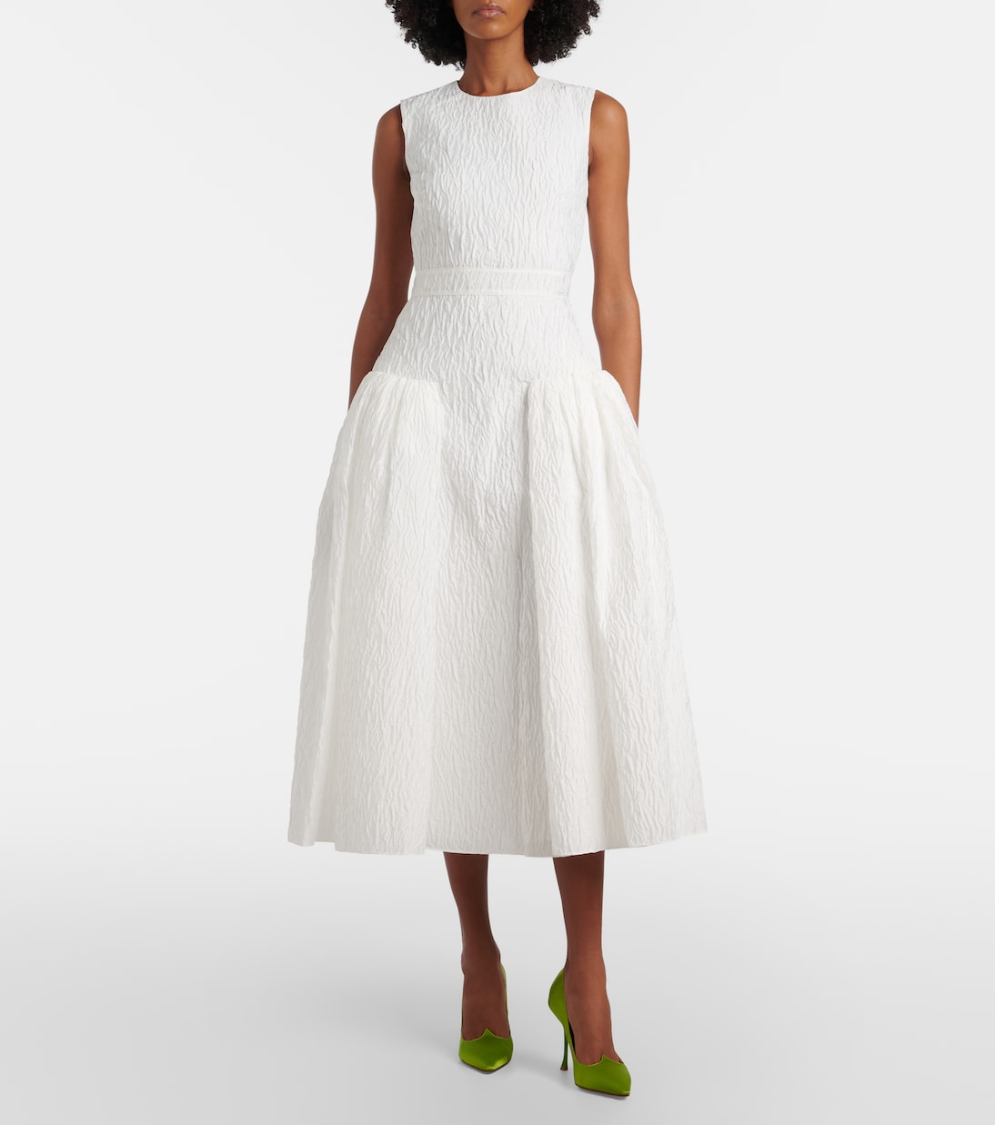 Bridal Aya cloqué midi dress | Roksanda
