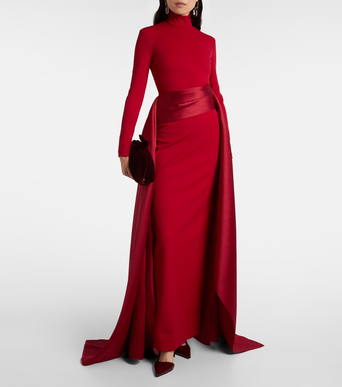 Olivia satin-trimmed gown | Solace London