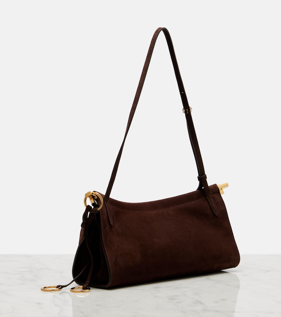 Bolso al hombro Le Click East West Medium de ante | Alaïa