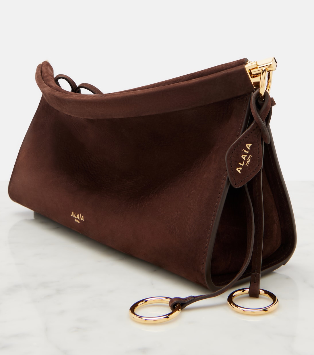 Bolso al hombro Le Click East West Medium de ante | Alaïa