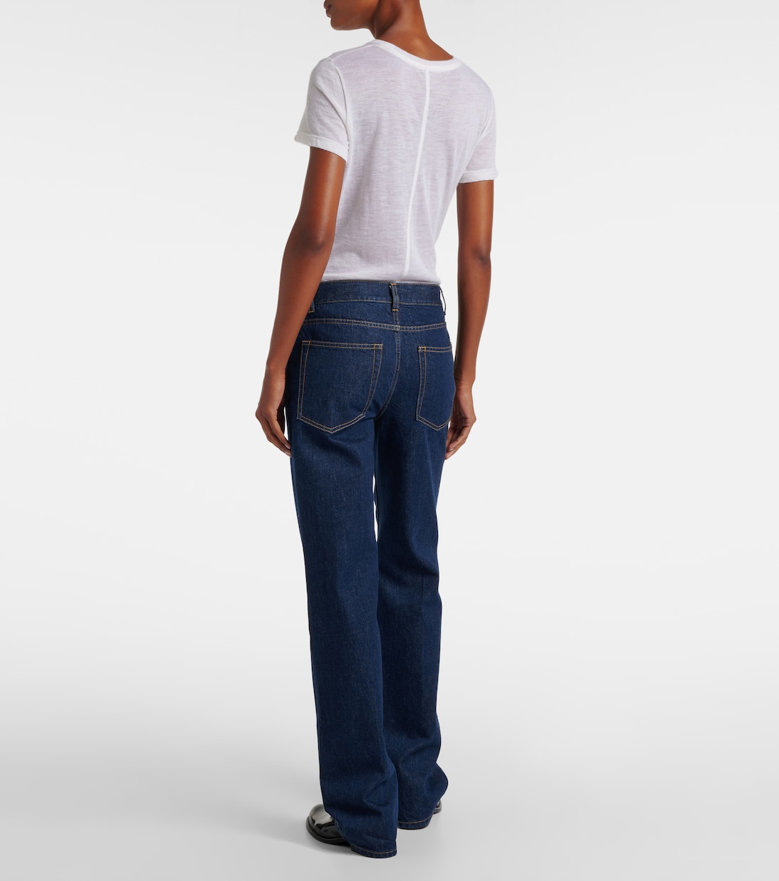 Carlyl mid-rise straight jeans | The Row