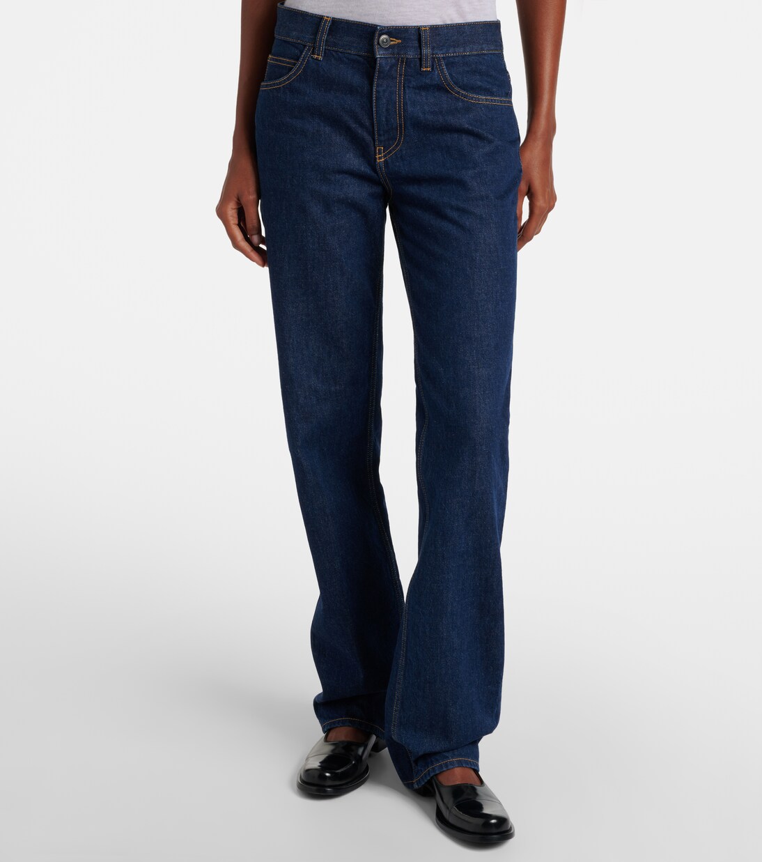 Carlyl mid-rise straight jeans | The Row
