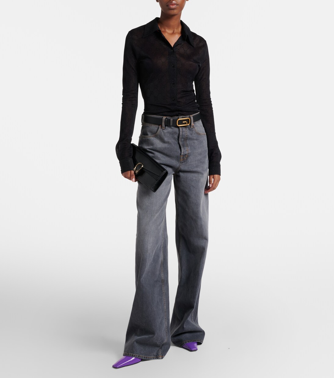 Hemd GG aus Lamé | Gucci