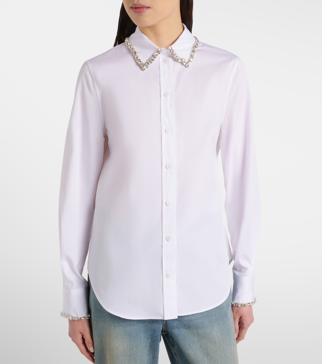 Embellished cotton poplin shirt | McQueen