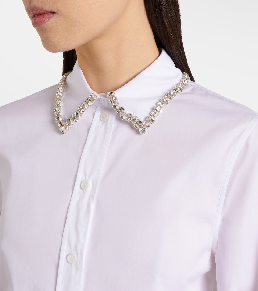 Embellished cotton poplin shirt | McQueen