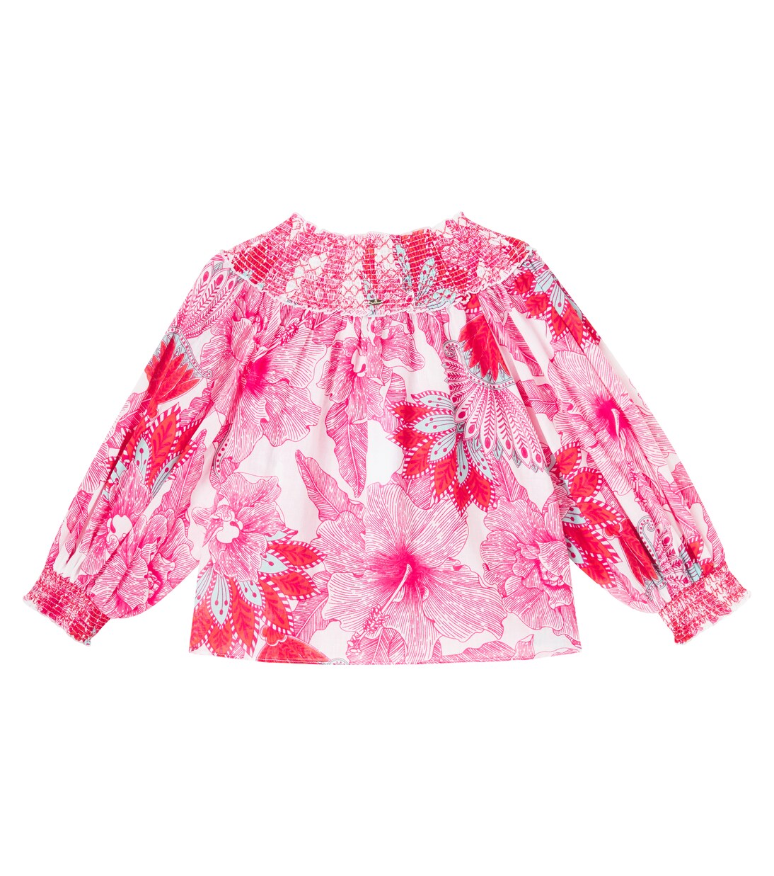 Ysee floral cotton blouse | Poupette St Barth Kids