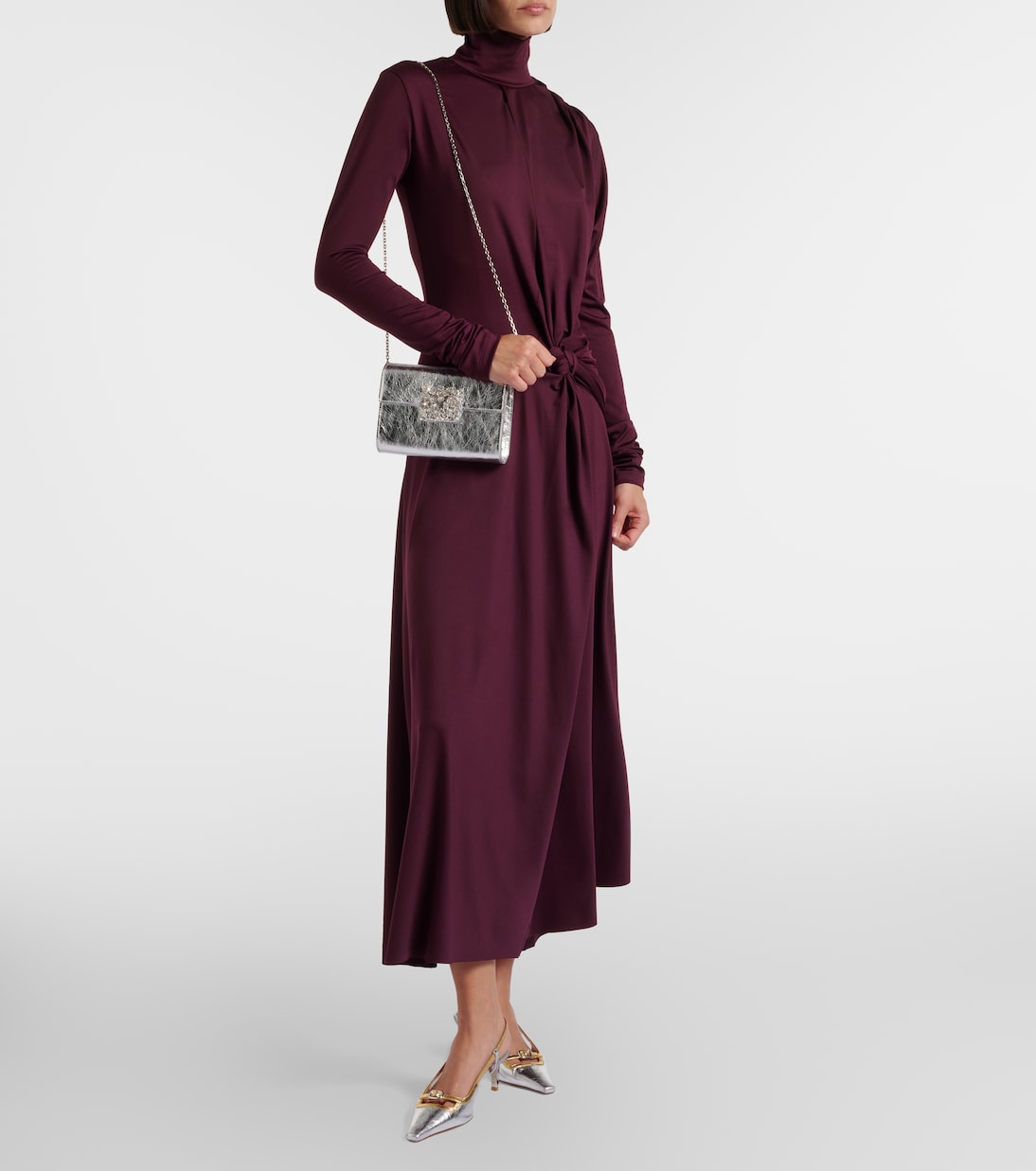 Efflorescence Mini metallic leather clutch | Roger Vivier