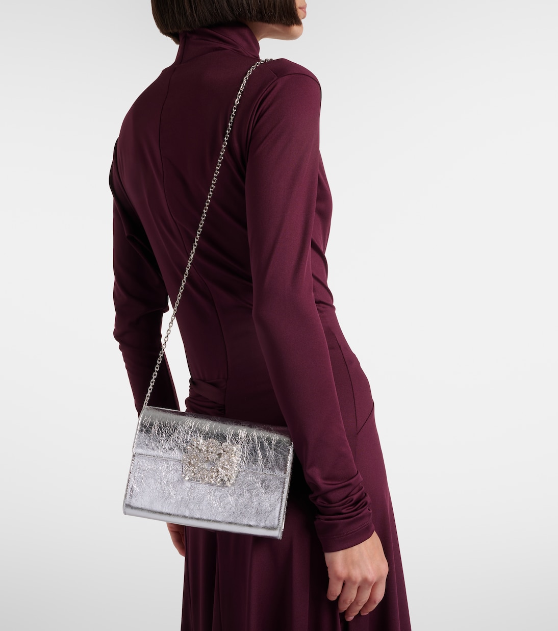 Efflorescence Mini metallic leather clutch | Roger Vivier