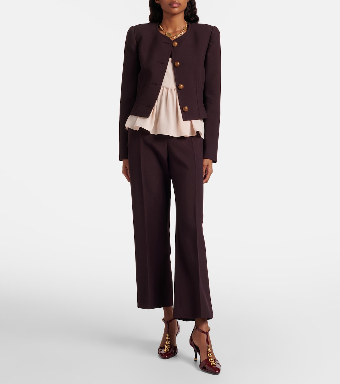 Weite High-Rise-Hose aus Schurwolle | Chloé