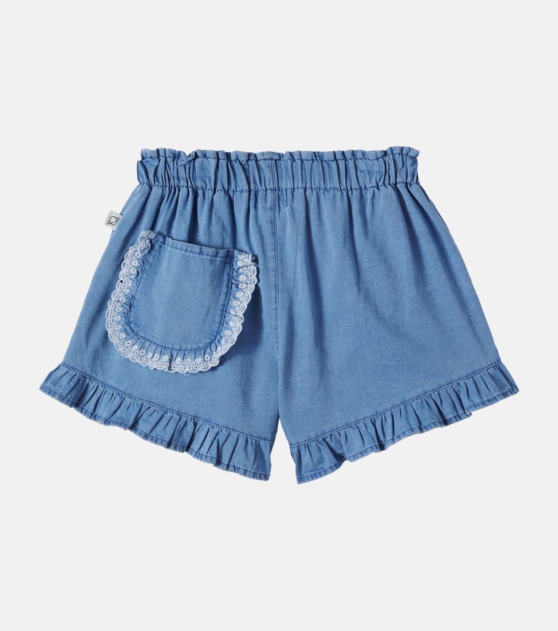 Sienna ruffled cotton chambray shorts | Cozmo