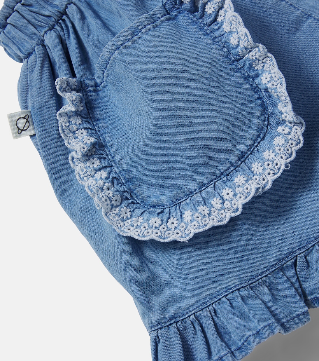 Sienna ruffled cotton chambray shorts | Cozmo