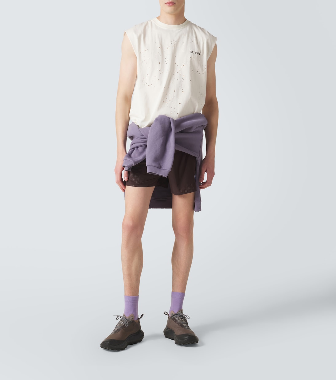 Distressed cotton jersey top | Satisfy