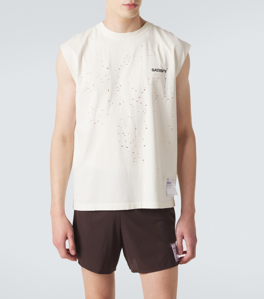 Distressed cotton jersey top | Satisfy