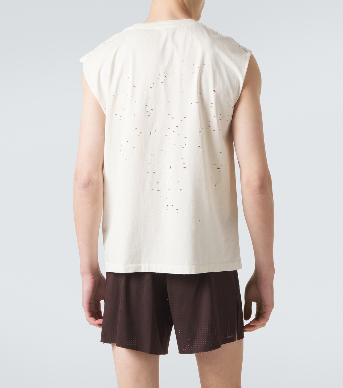 Distressed cotton jersey top | Satisfy