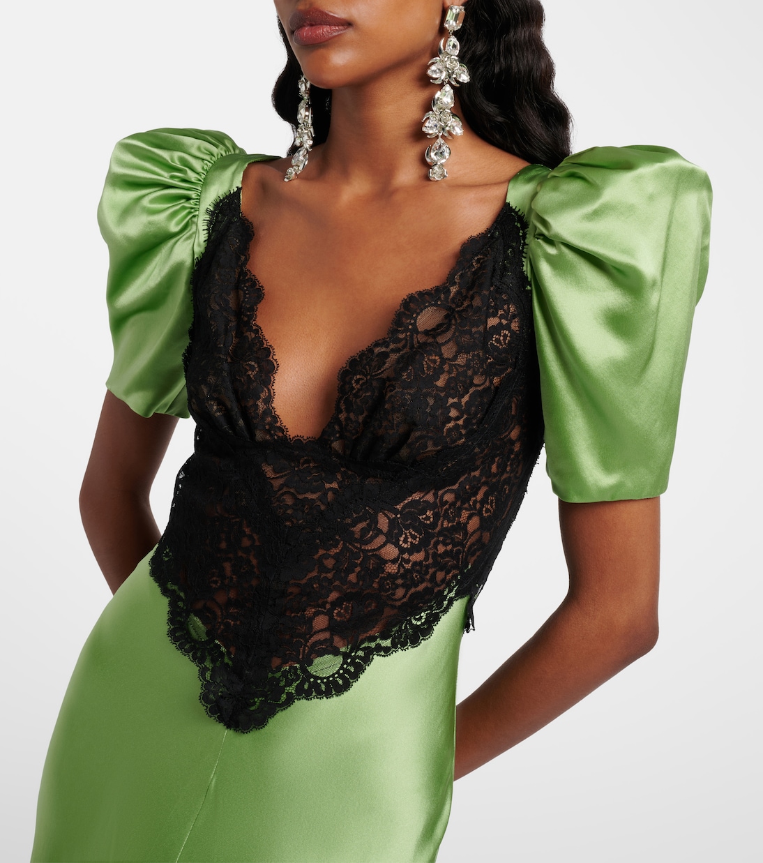 Lace-trimmed silk cocktail dress | Rodarte