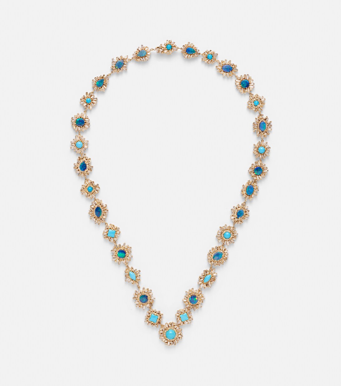 18kt gold necklace with gemstones | Suzanne Kalan