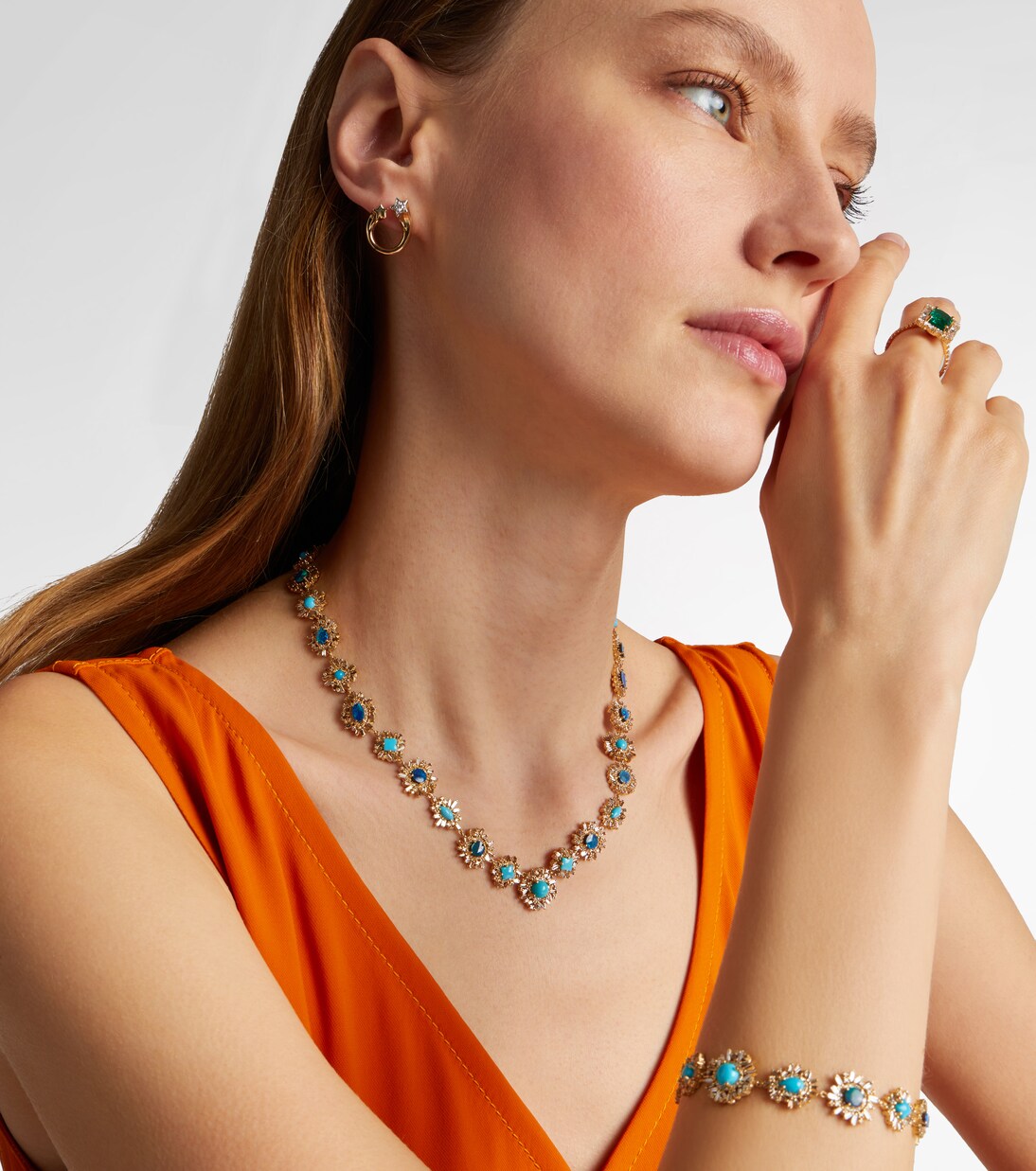 18kt gold necklace with gemstones | Suzanne Kalan