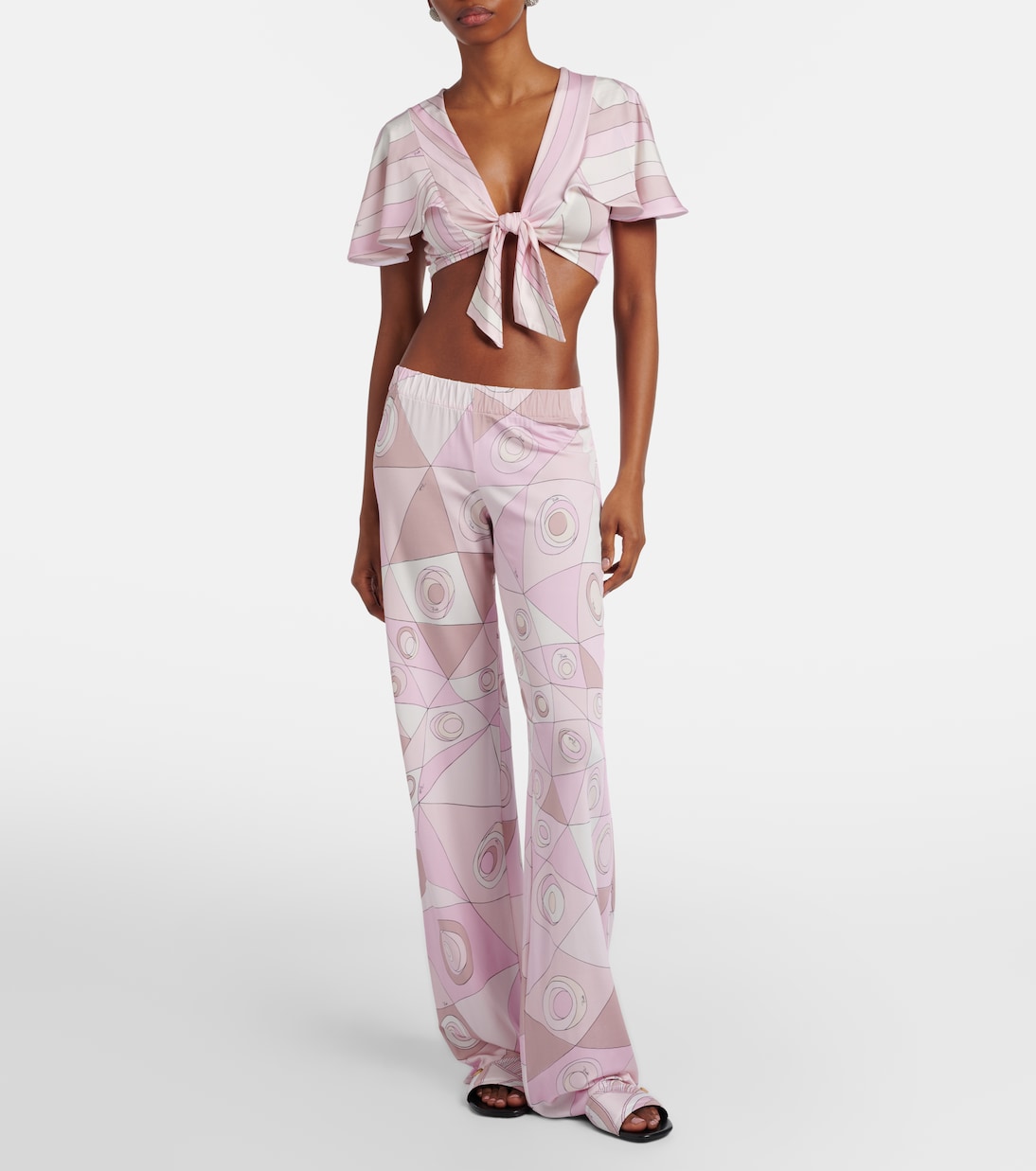 Iride satin jersey crop top | Pucci