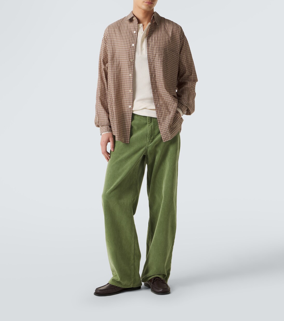 Ribbed-knit cotton Henley shirt | Auralee