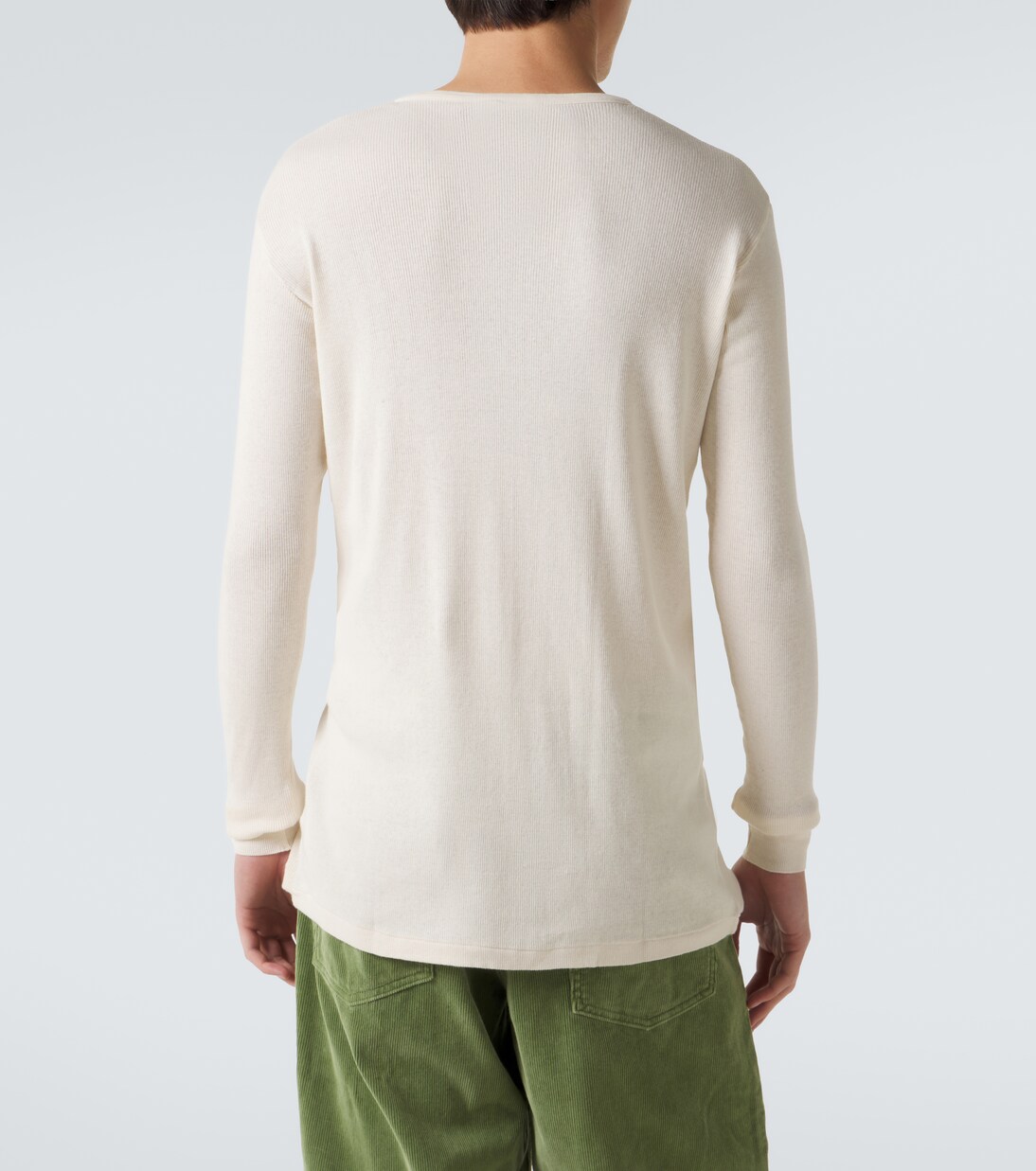 Ribbed-knit cotton Henley shirt | Auralee