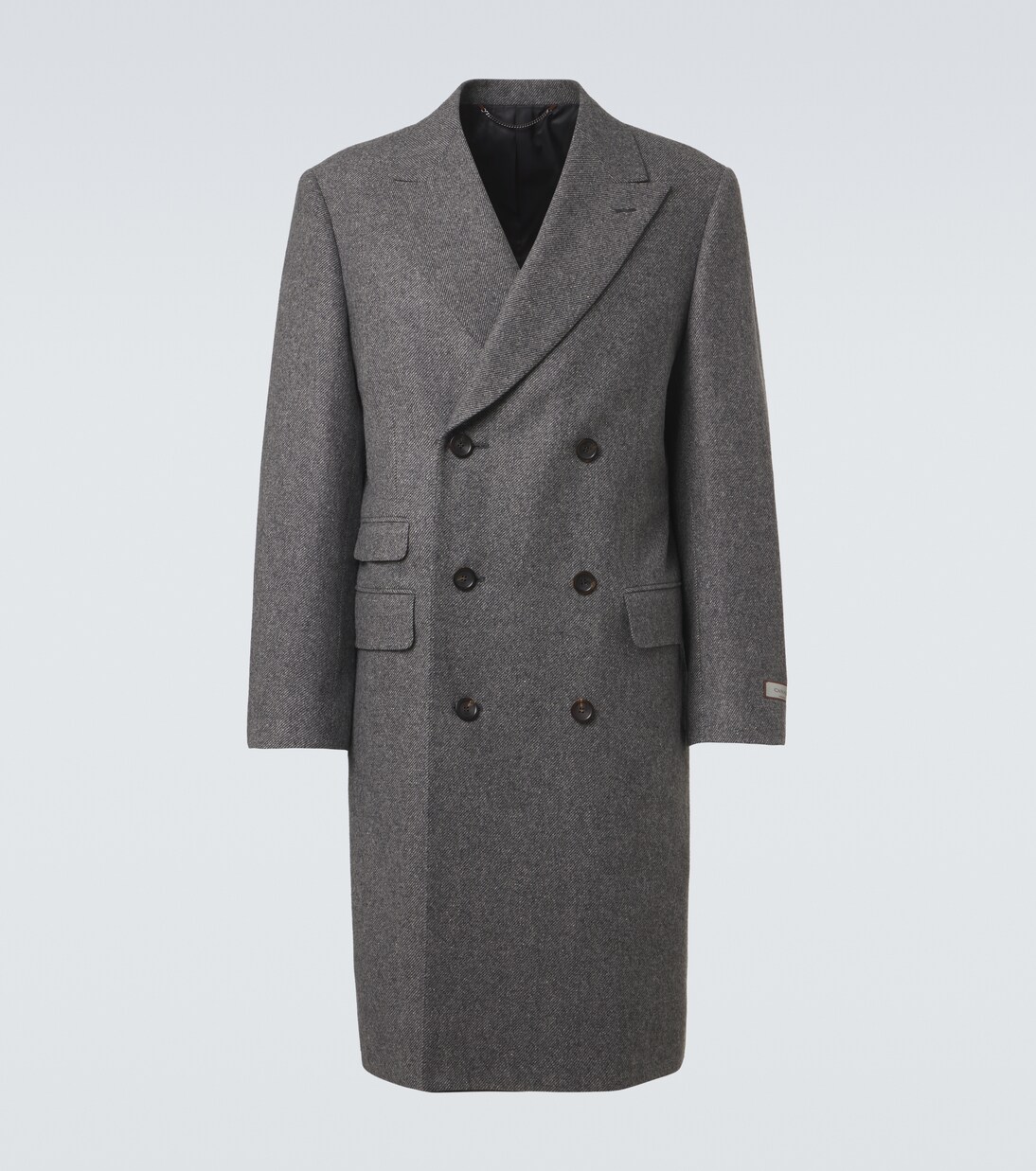 Double-breasted wool and silk coat | Canali