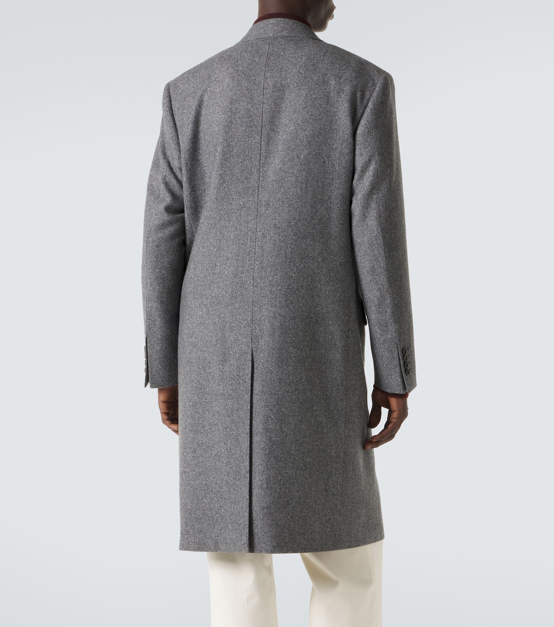 Double-breasted wool and silk coat | Canali