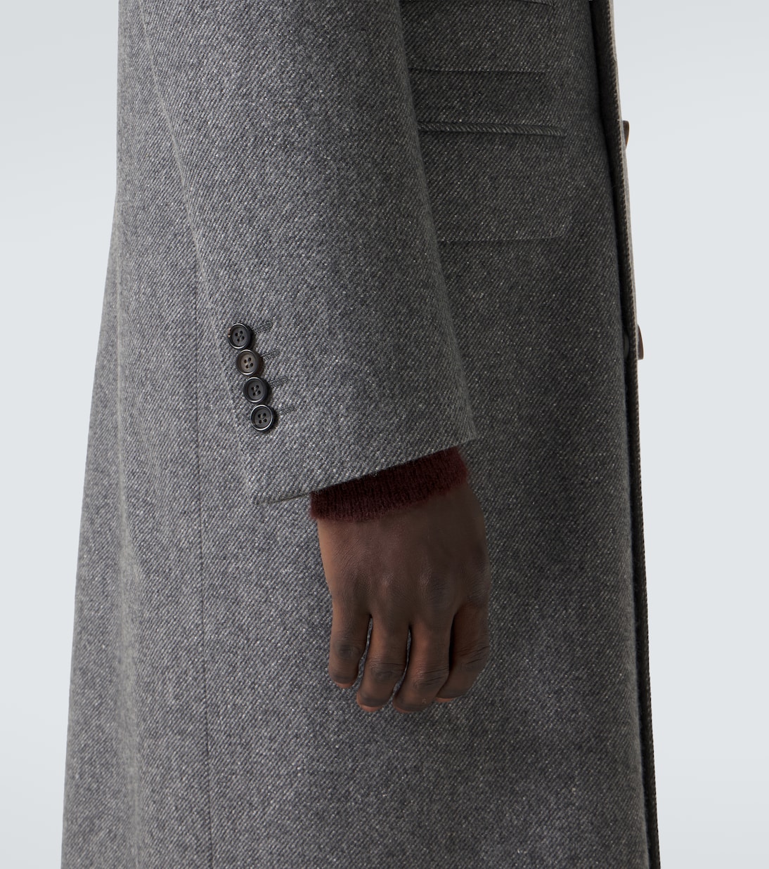 Double-breasted wool and silk coat | Canali