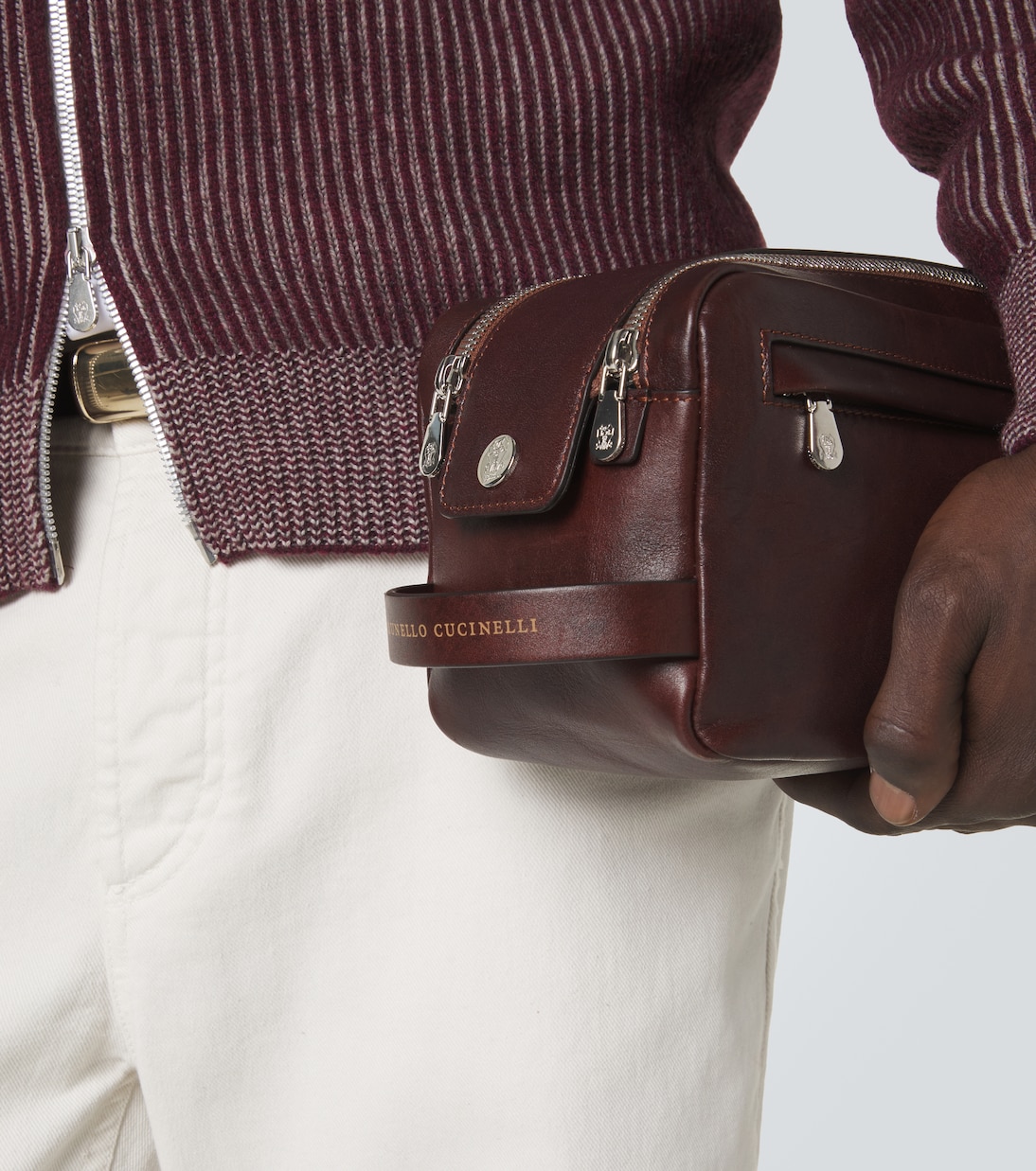 Leather toiletry bag | Brunello Cucinelli