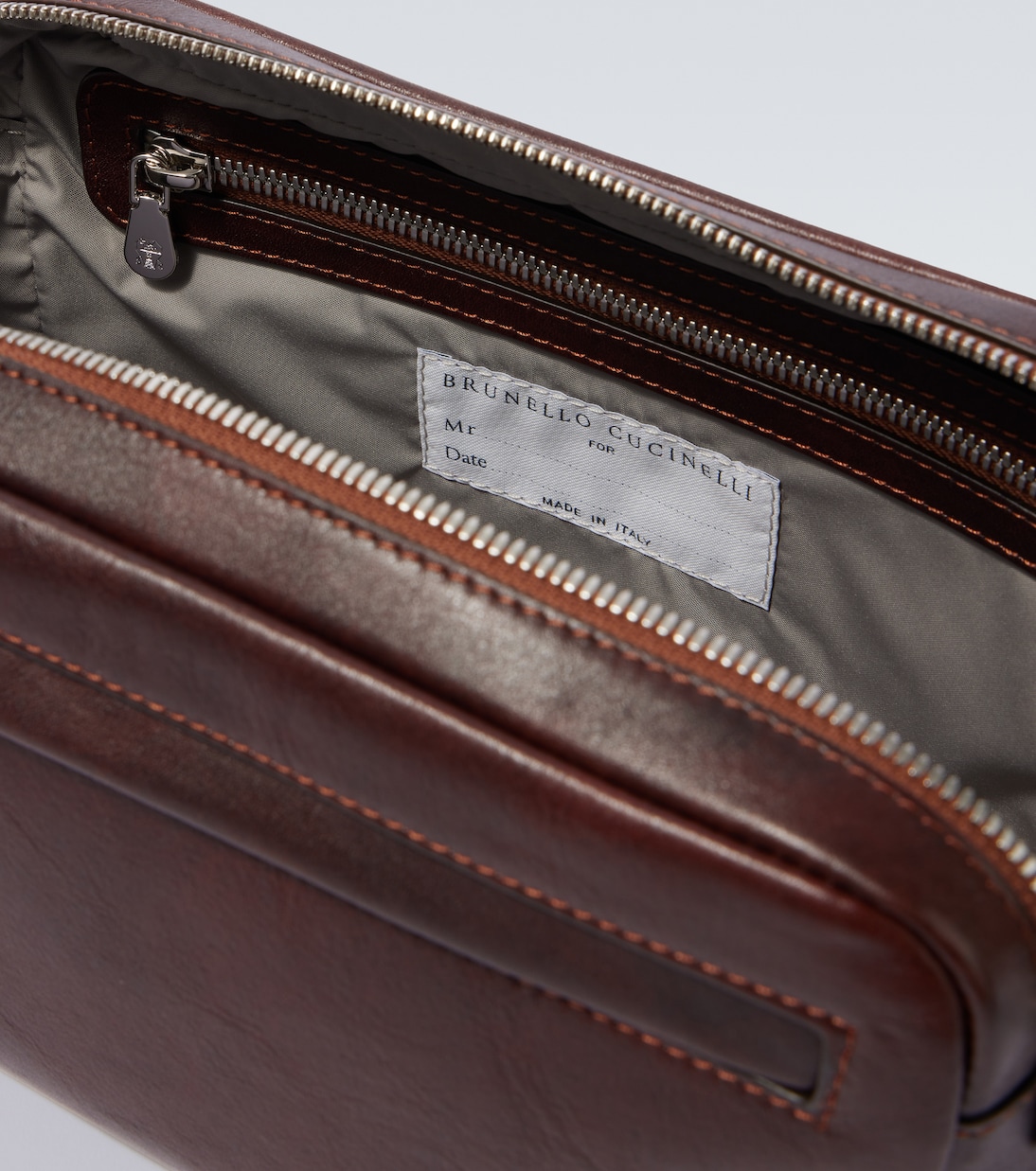 Leather toiletry bag | Brunello Cucinelli