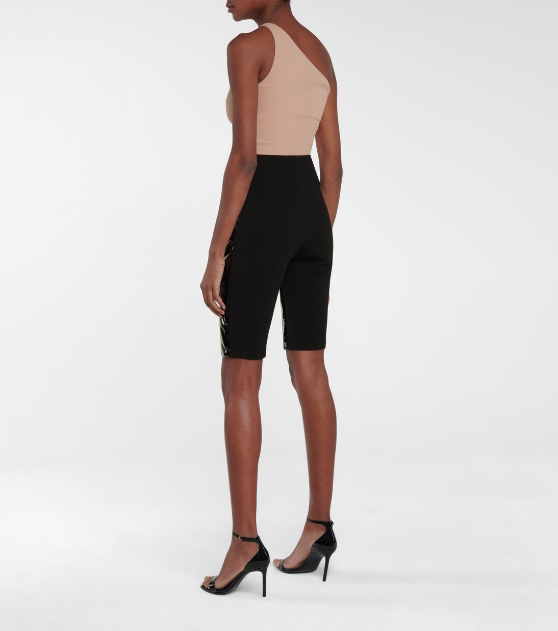 Shorts mit Lackleder | David Koma