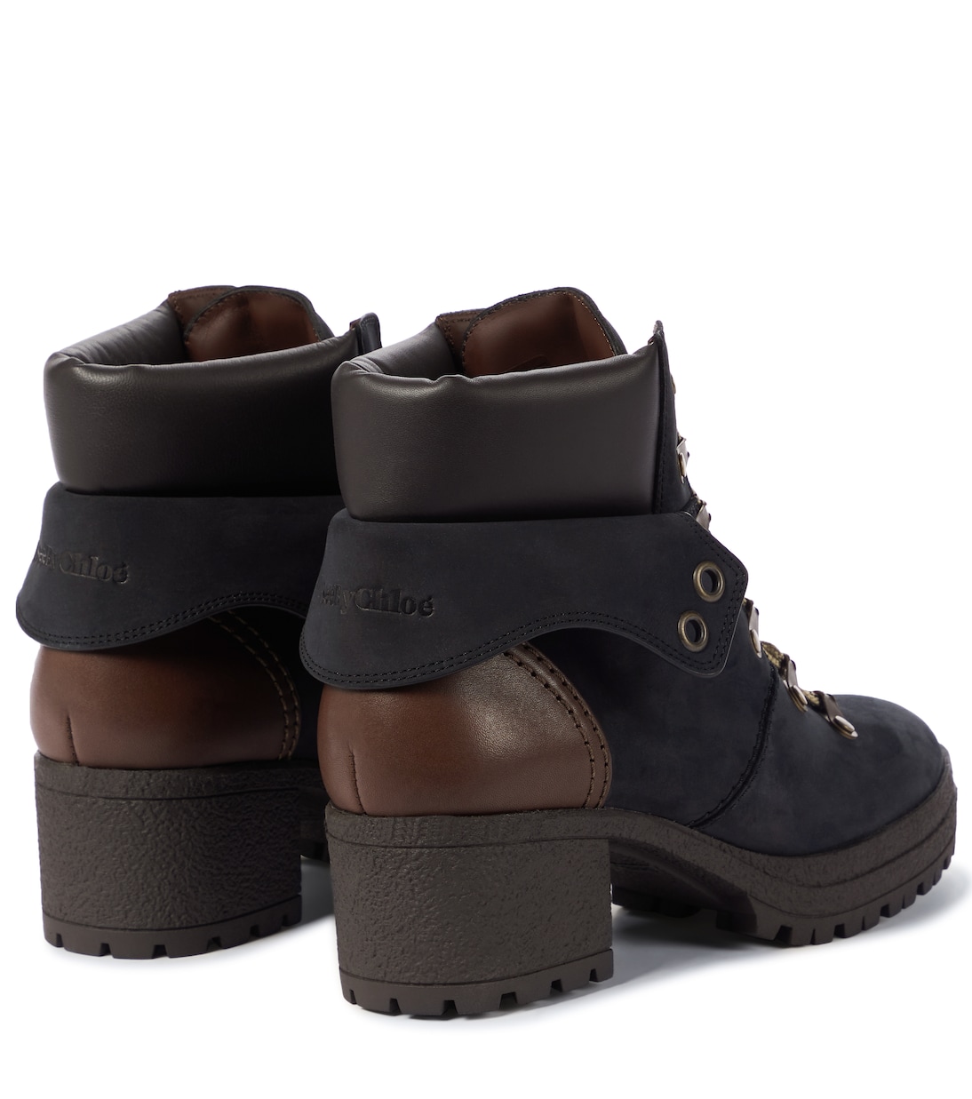 Eileen leather and suede hiking boots | See By Chloé