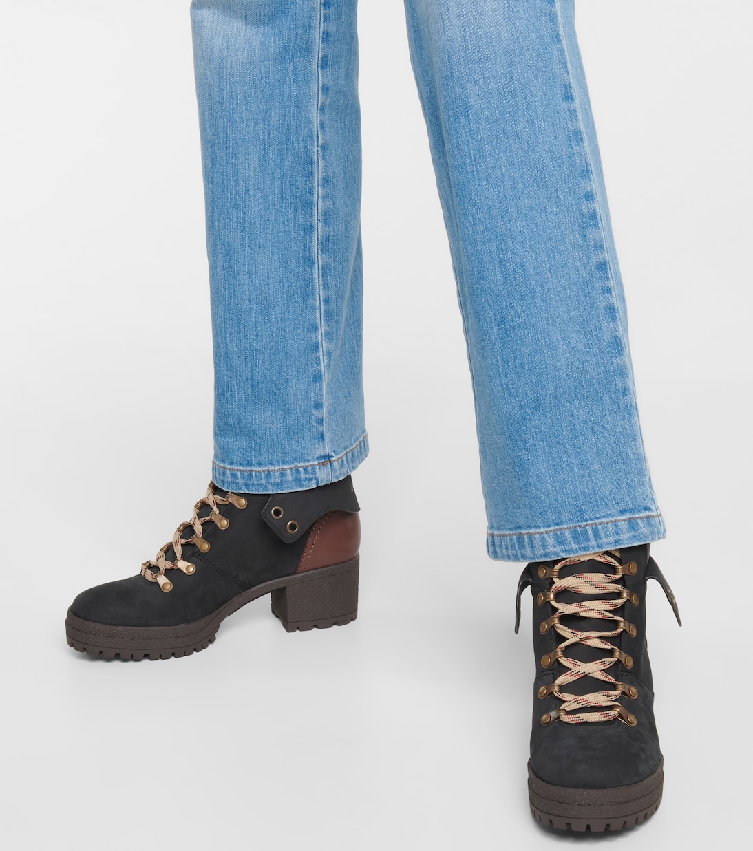 Eileen leather and suede hiking boots | See By Chloé