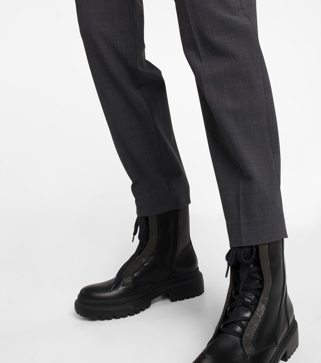 High-Rise-Hose aus einem Wollgemisch | Brunello Cucinelli