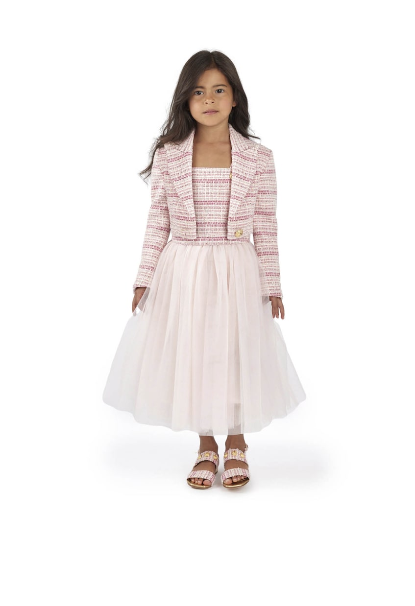 Cotton-blend tweed dress | Balmain Kids