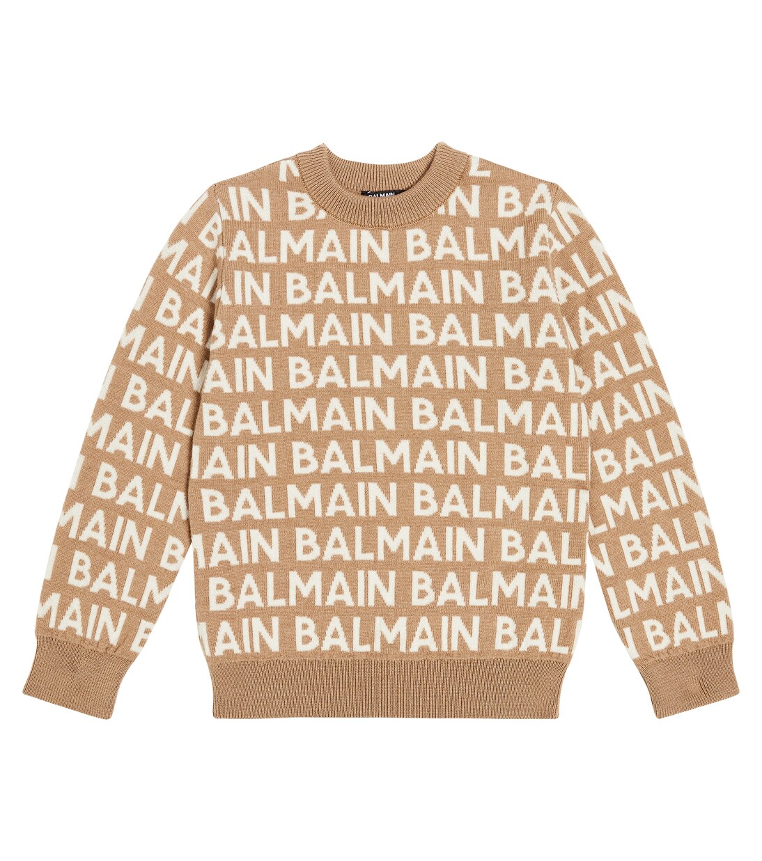 Logo intarsia wool-blend sweater | Balmain Kids