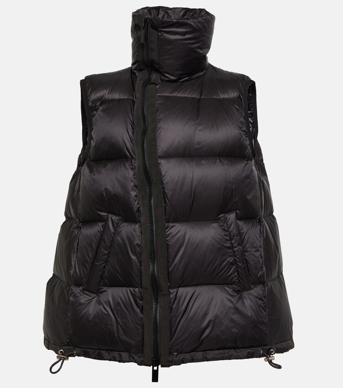 Asymmetric quilted down vest | Sacai