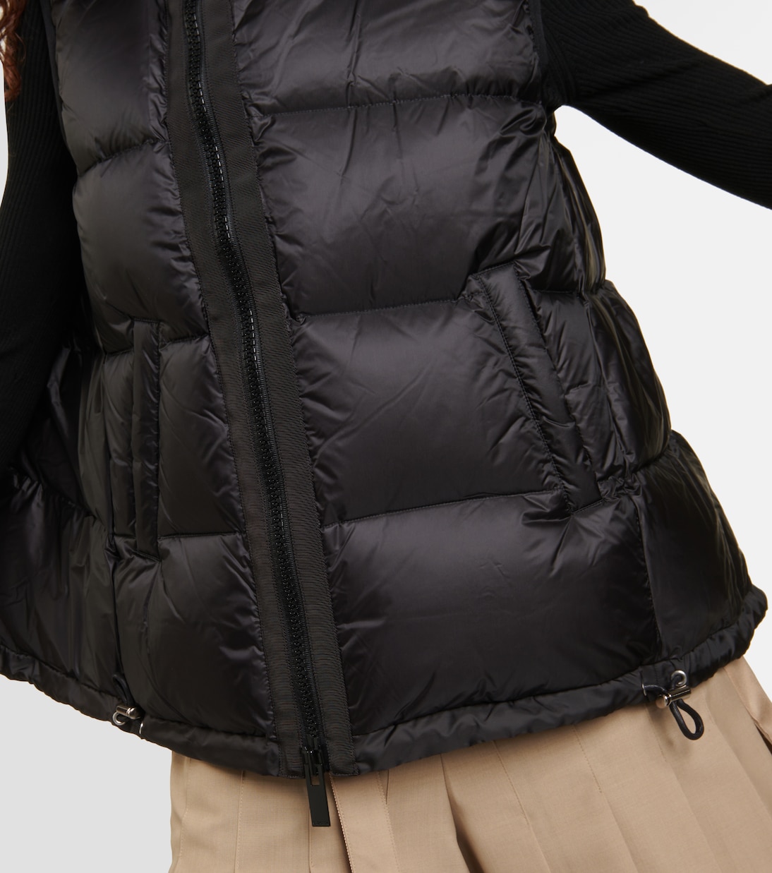 Asymmetric quilted down vest | Sacai